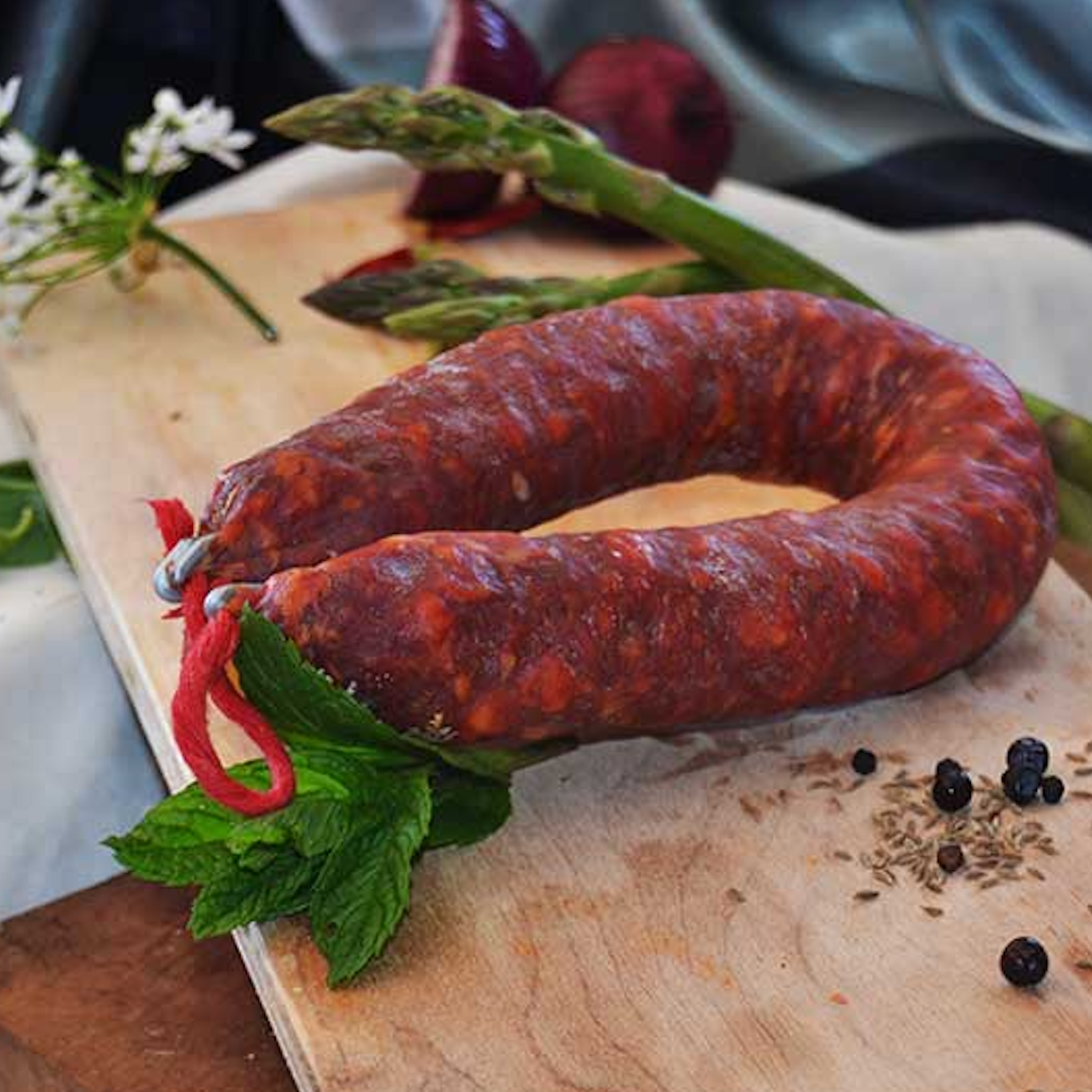 Spicy Curved Sausage Seasoned Salami